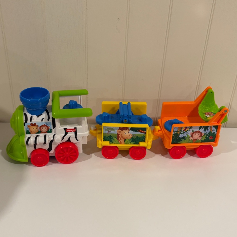 Fisher Price Set of 4 Baby Toys Train, Weight, Remote, and Turtle - Picture 4 of 7